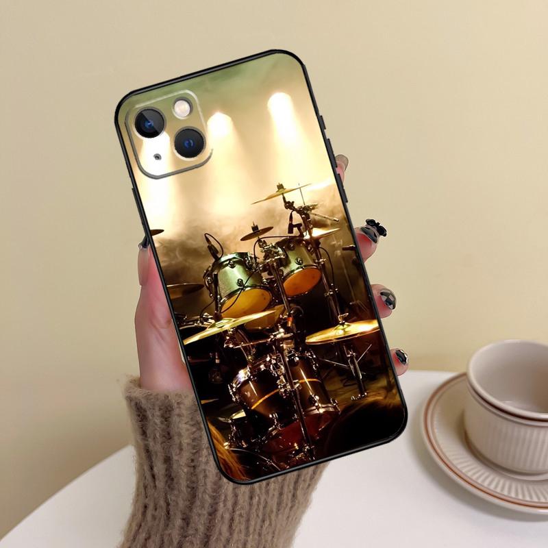 Musikinstrument Trommel Handyhülle Für iPhone 17 Pro Max 14 13 12 11 15 16 Pro Max mini Plus 16e 17 Air Cover Funda