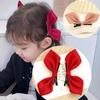 Korean Style 3D Bunny Ear Hair Clip for Baby Girls - Red Princess Bow Accessory