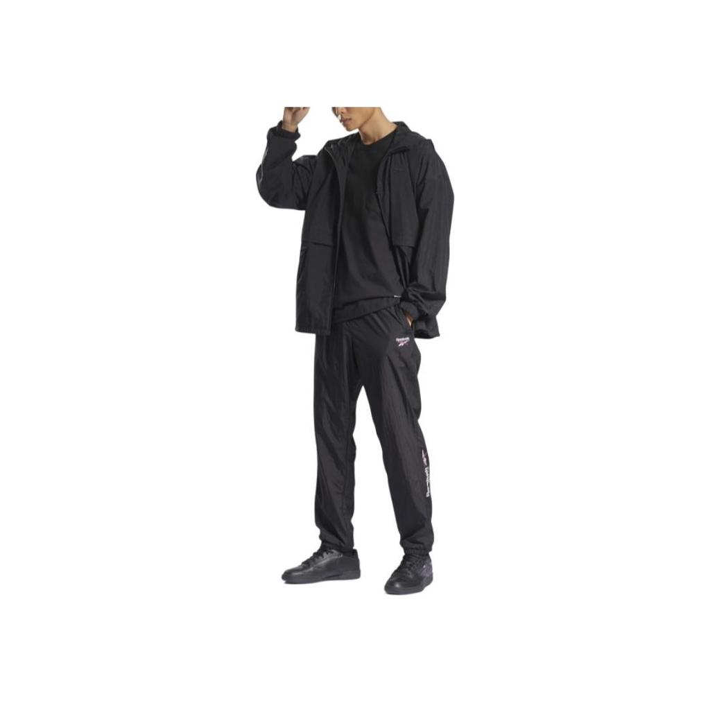 Reebok Classics Brand-Proud Logo Print Hooded Zip Jacket Unisex jackets Black HE9610