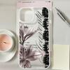 Elegant Black Lace Flower Phone Case For IPhone 17 13 16 Plus 15 Air 14 12 11 Pro Max Retro Lily Flower Clear Hard Funda Cover