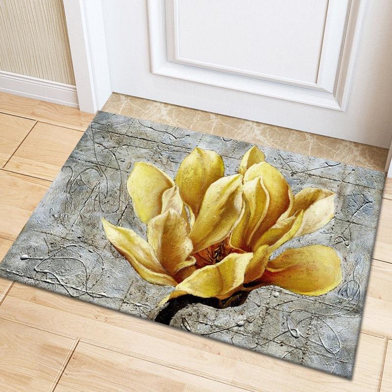 Multicolor Rose Flower Rug Living Room Carpet Home Hallway Balcony Anti-Slip Door Mat Kitchen Bathroom Rug Bedroom Floor Mat