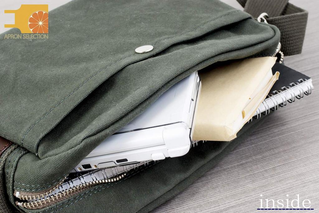 Hinomoto Canvas Shoulder Bag Green 20 X 27 X 10 Handmade Canvas Bag That Can Be Enjoyed Over Time with Canvas Crossbody Cloth Bag Present Gift (moss /