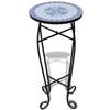 VidaXL Table d'appoint Mosaïque Bleu et blanc 41128