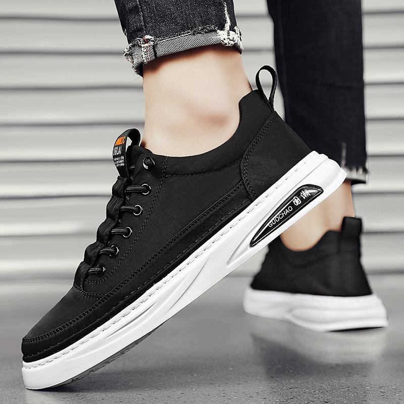 FashionLace-Up Leather Fashion Men Driving Shoes 2024 New Arrival Breathable Mens Sneakers All-match Non-Slip Men's Vulcanize Shoes