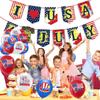 American Flag Pennant Banner Balloons Patriotic Decorations Fourth Of July Decorations Safe Durable White And Blue Decorations
