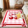 1PC Custom Name Cherries Bow Frame Theme Floor Mat Ideal for Living Room, Game Rooms, Office, Bedroom, Floor Mat Playful Design
