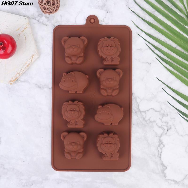 1PCS Animal Silicone Mold Hippo Lion Bear Shape Chocolate Soap Cake Decorating DIY Kitchenware Bakeware Ice Mold Baking Tools