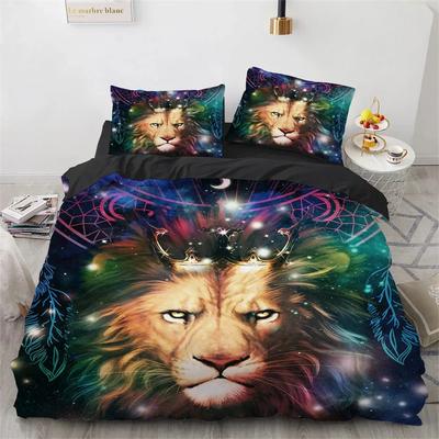 Animal Theme Duvet Cover Set 3D Print Fox Dragon Wolf Tiger Cute Cool Style Full King Size Bedding Set Polyester Comforter Cover