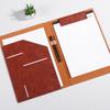 PU Leather Contract Document Clip With Card Holder Writing Pad A4 File Folder Clipboard  Business