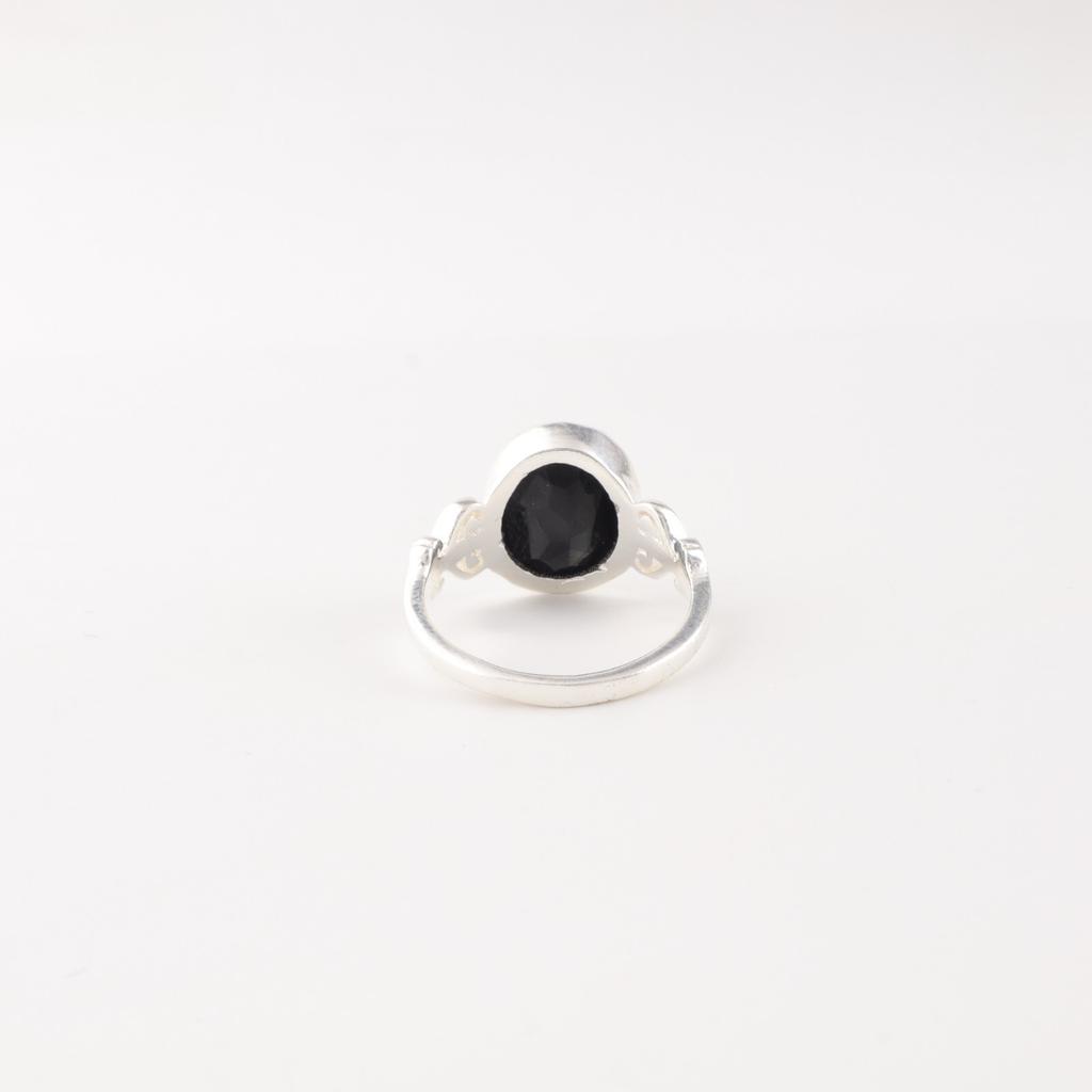 Dainty Black Onyx Gemstone925 Sterling Silver Jewelry Handmade Ring Gift For Mom RR-66-6