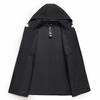 Veste pour hommes d'âge moyen Printemps et Automne Tenue de Papa Chapeau pour personnes d'âge moyen et âgées Veste à fermeture éclair Top Résistant à l'usure Décontracté