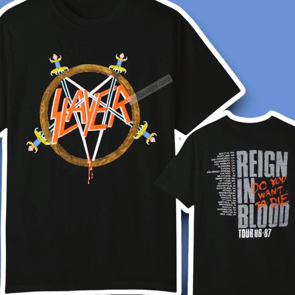 

SALE 40% Slayer Reign In Blood Tour 8667 Shirt All Size S5XL Unisex T-Shirt XL