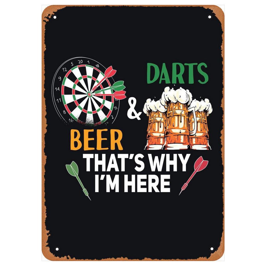 Dart Bira Metal Teneke Tabela Spor Barı Duvar Posterleri Plaka Vintage Demir Boyama Dekorasyon Erkek Mağarası Kafe Oyun Odası Kulüp Bar İçin