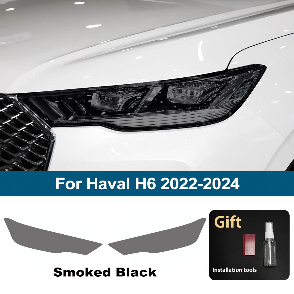 

For Haval H6 2026-2026 Smoke Black High-Gloss Pre-Cut Headlight Protection Film TPU PPF Anti-Scratch Car Vinyl Wrapping Film Kit For H6 22-24 SMK