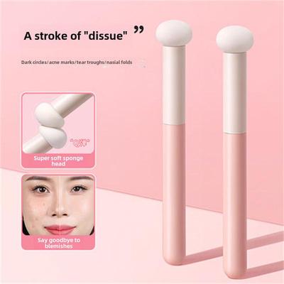 Pędzel do korektora z główką grzybkową do podwójnego użytku na cienie pod oczami z gąbką odporną na rozmazywanie