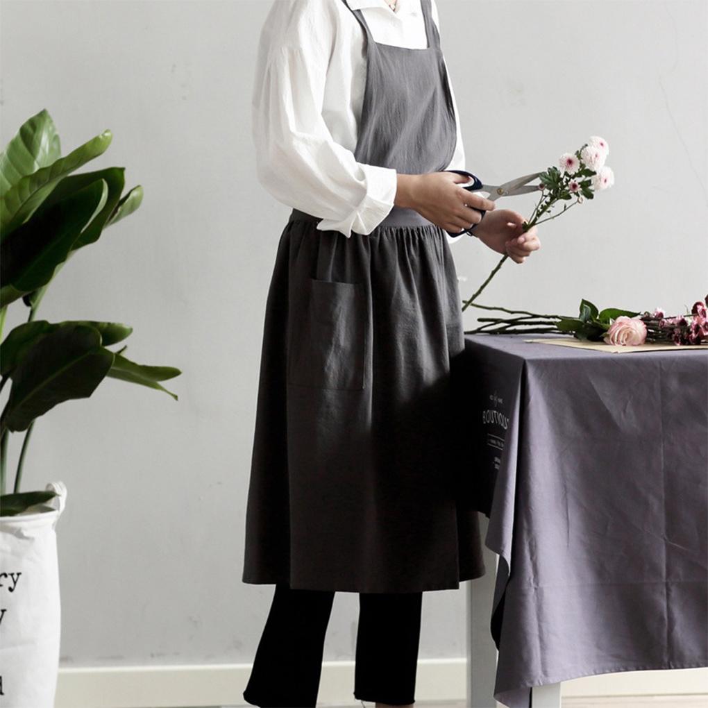 Cotton Linen Aprons Excellent Comfortable To Wear Women Kitchen Cooking Women Kitchen Cooking Aprons
