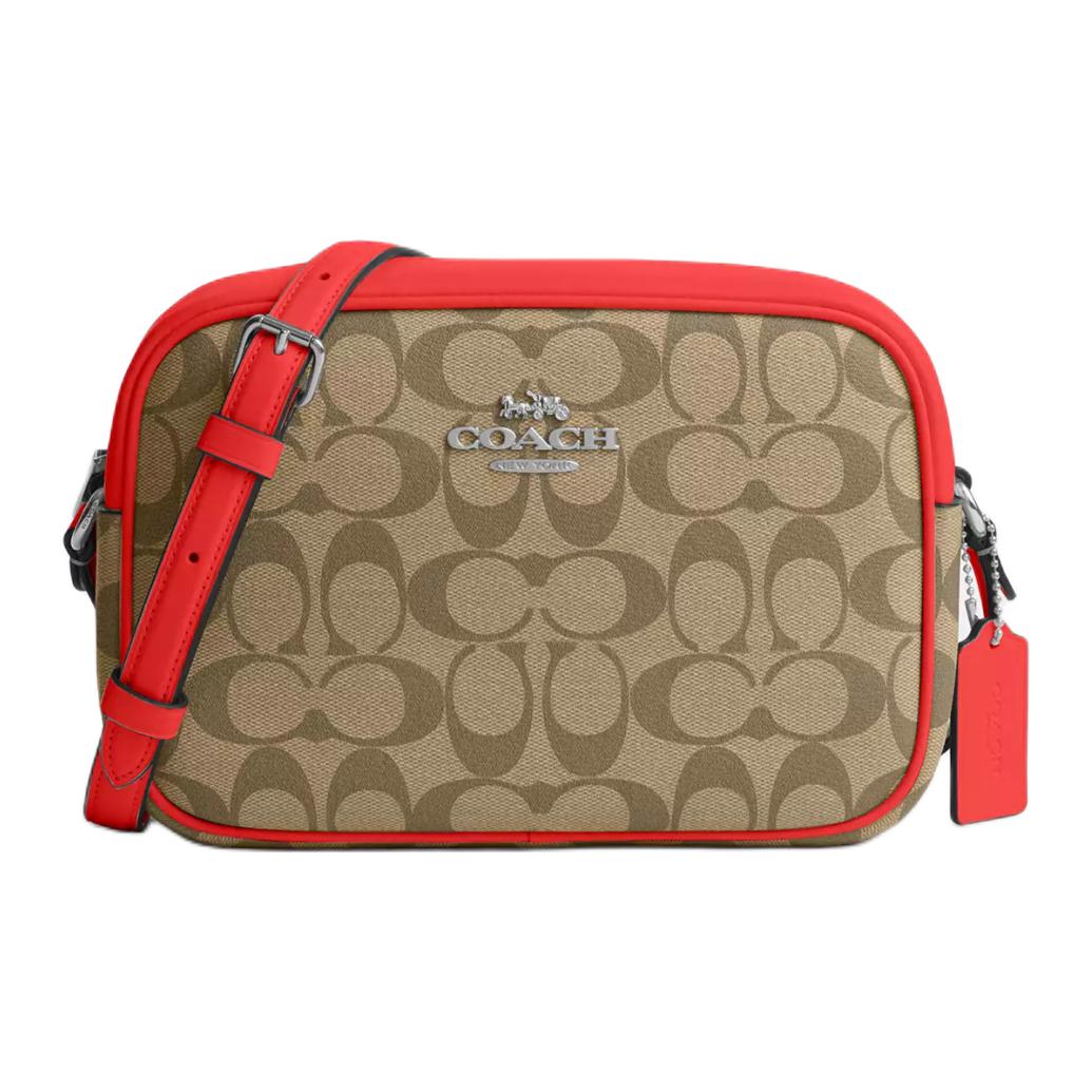 Coach Signature Canvas Color Trim Camera Crossbody Bag CR135-SVUC3 Basic Set (Bag+Dust Bag)