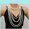 Geometric Pearl Choker Necklace With Rhinestone Embellishments For Party Women