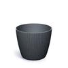Lamia Round Eco Wood Flowerpot - Anthracite - Pp-Dlam160W