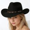 Western New Ethnic Woolen Curl Top Hat, Jazz Hat, Cowboy Hat, Men's and Women's Top Hats, Fashionable and Versatile Models