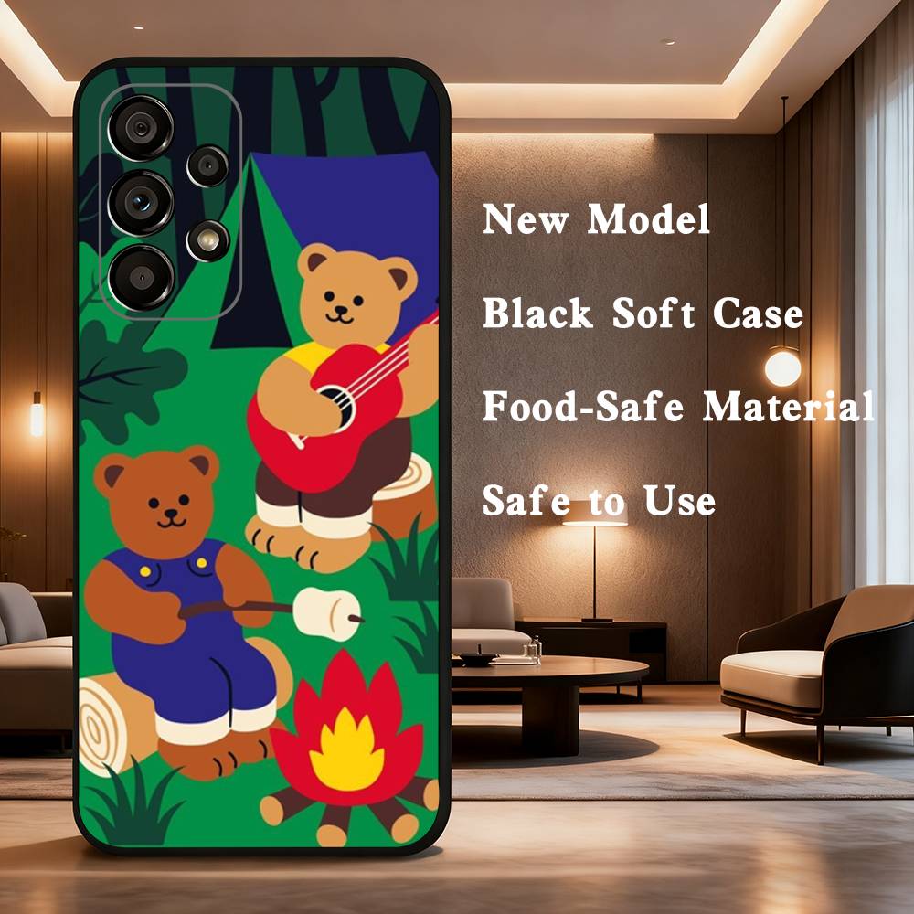 

W-Wiggle C-Cookie Cartoon Phone Case For Samsung Galaxy A73,31,32,72,41,53,52,71,22,5G,Note,J7,8,9 Soft Black Cover SamsungA32 5G