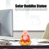Solar Buddha Statue Solar Nodding Maitreya Car Ornament Decoration Shaking Head Toy for Wealth and Fortune