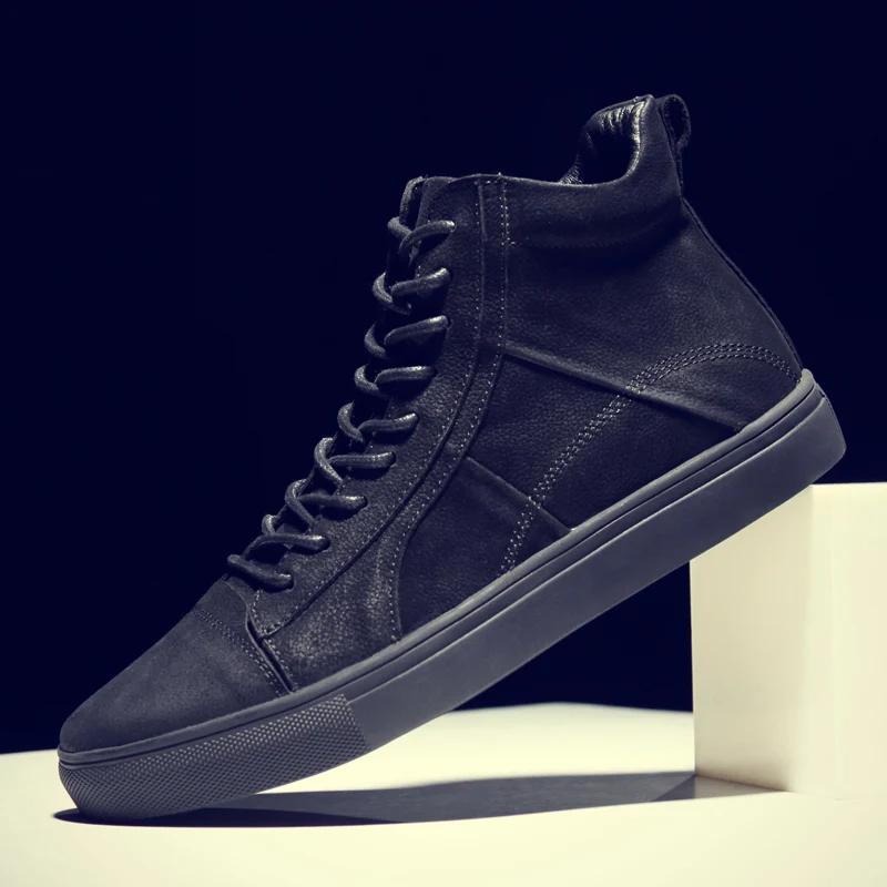 Fashion New Men Basic Shoes Winter Plush Snow Boots Genuine Leather Ankle Boot Men's Black Sneaker Footwear Fashion Motocross Big Size