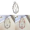 Dream Crystal Round Bead Dual Chain Fish Tail Phone Lanyard For Women And Men