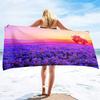 Lavender Beach Towel Purple Flower Bath Towel Bathroom Sport Bar Towel for Adult Kids Microfiber Shower Quick Dry Swimming Cover