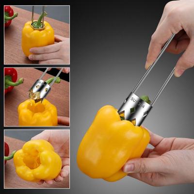 Stainless Steel Fruit Corer Extractor Rotating Household Vegetable Corer Tool Portable Rust-proof Fruit Peeler Kitchen Gadgets