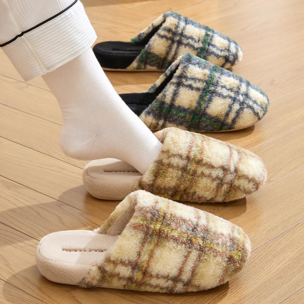 Winter Women Home Slippers Plush Warm Thick Bottom Slides Breathable Soft Non-slip Slippers Indoor Outdoor Men Casual Slippers