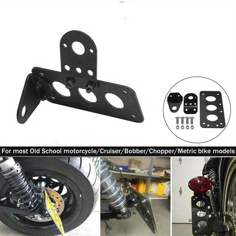 7/8"22mm Motorcycle License Plate Holder Metal License Bracket Tail Light Holder Universal