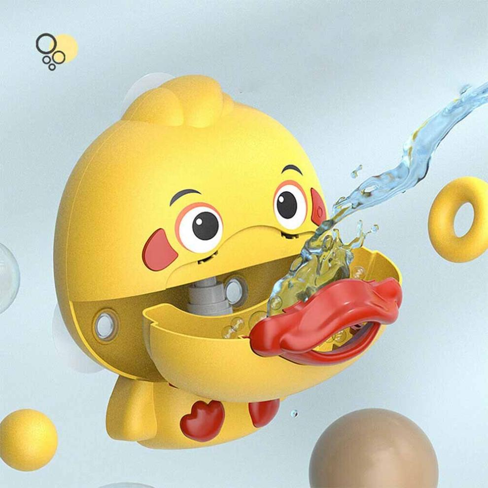 Electronic Bubble Maker Duck Bath Toy with Music, Spitting Bubbles, Suction Cup, ABS Safe Plastic (Requires 2x AA)