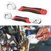 Multifunctional Universal Flexible Wrench Red&Black 45 Steel Wrench Tool Fast Fixed Double-Ended Pipe Wrench Repair Supplies