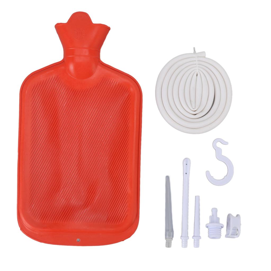 Enema Kit with 2L Enema Bag 5.0ft Long Silicone Hose Controlled Water Flows Professional Enema Bag