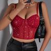 Fashion Sexy Nightclub Style Sequin Slim Fit Crop Camisole Top For Women