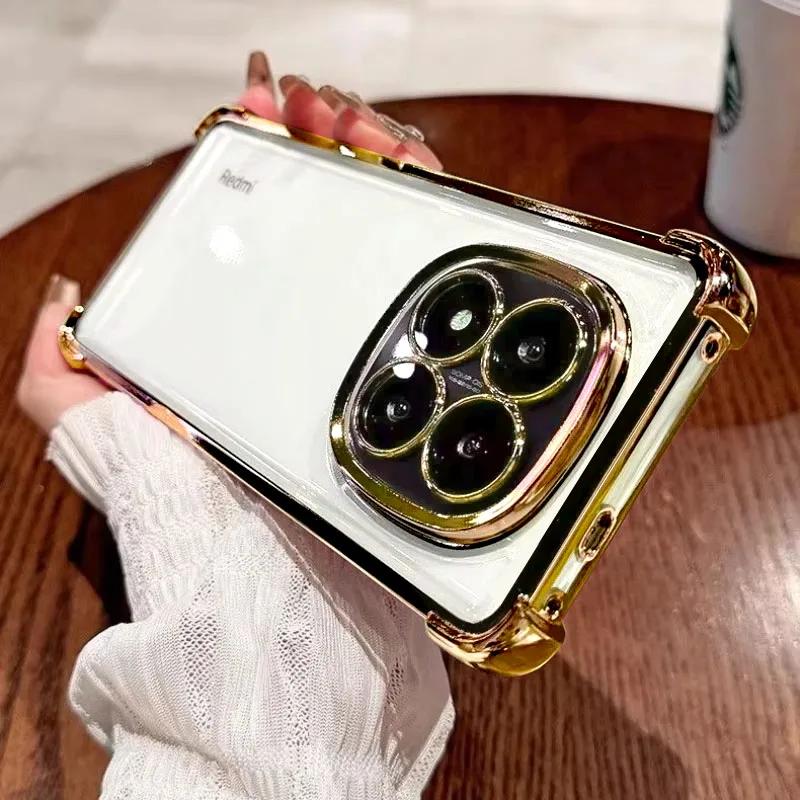 

Clear Shockproof Plating Silicone Case For Xiaomi Redmi Note 15 14 Pro Plus Note 13Pro 4G 5G Transparent Soft Back Cover Bumper Redmi 14C 4G