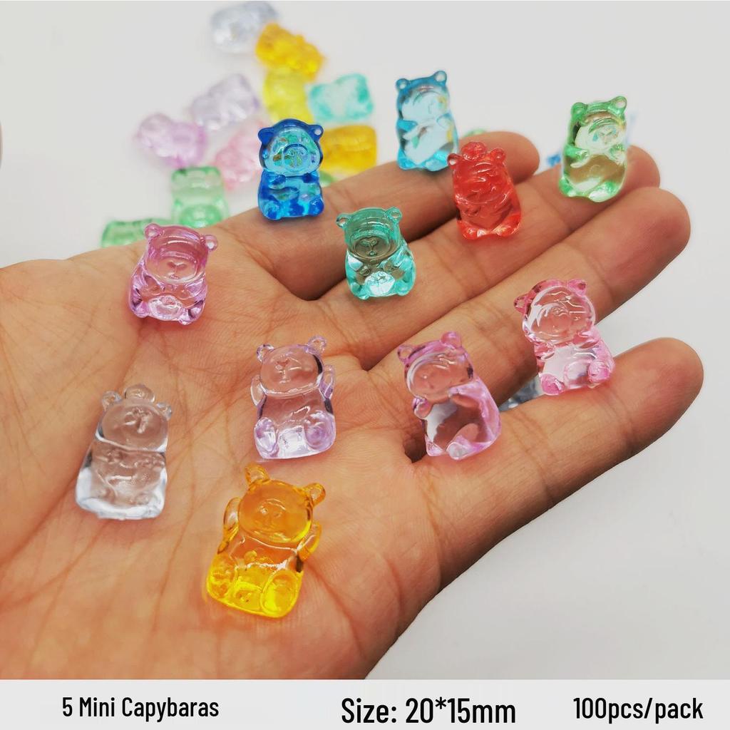 Luminous Cute Animal Mini Ornaments: Turtle, Bear, Rabbit - Handmade Glowing Accessories