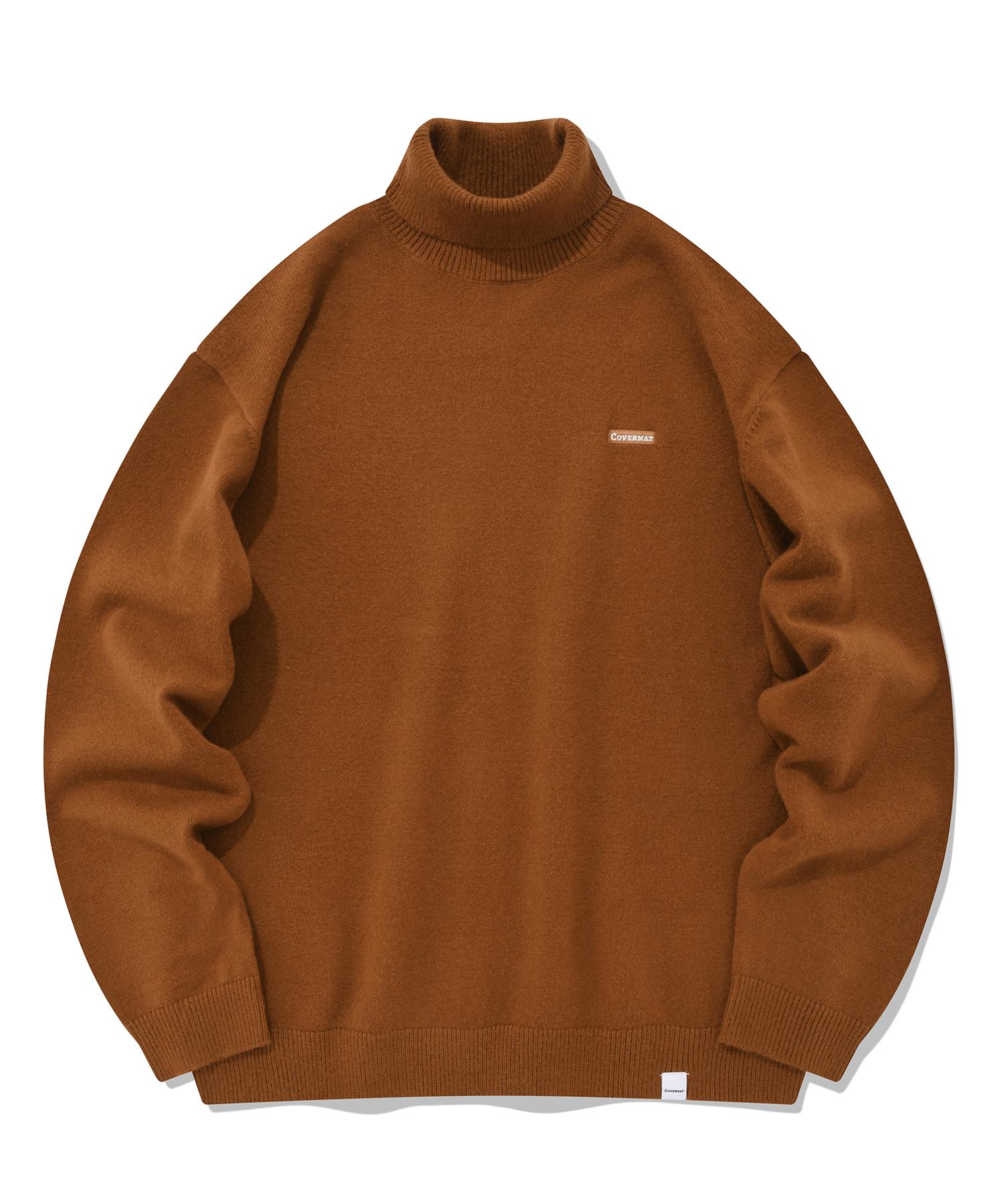 Covernat Basic Soft Turtleneck Knit Brown Brown/M