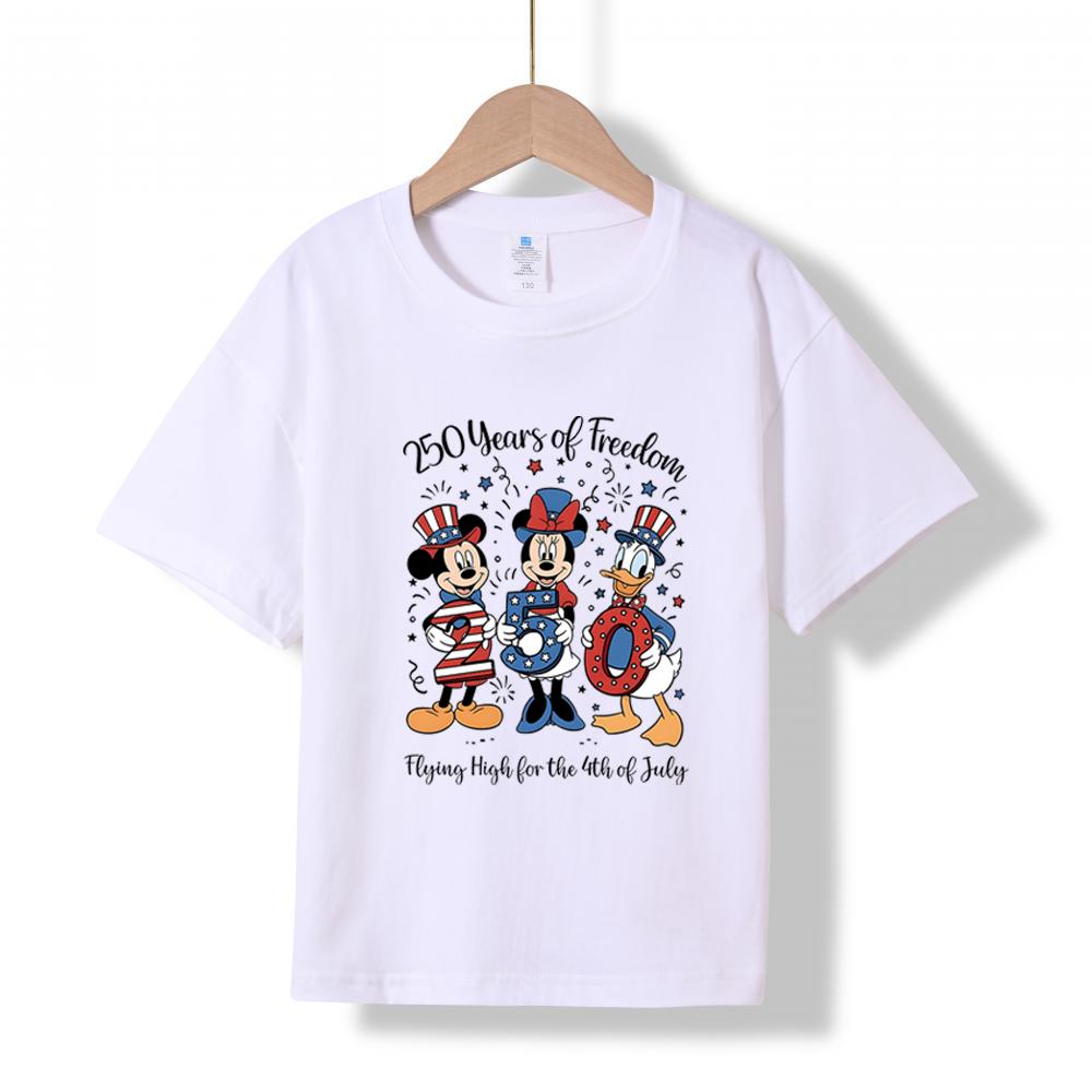 XH54 MINISO 2026 Summer New Printed Cotton Round Neck T-shirt for Children Aged 1-16, Boys and Girls
