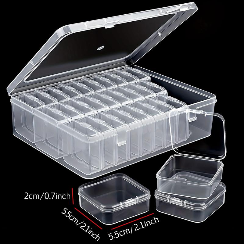 12/15/30PCS 5.5cm Size Square Box Storage Set Household Waterproof Dustproof Transparent Plastic Small Part Organizer Case ZYF