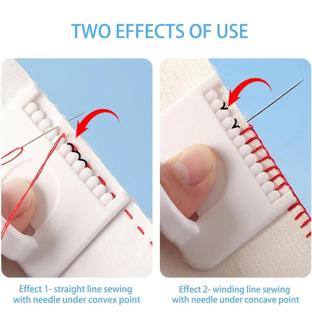 2pc Easy Sewing Guide for Beginners & Seniors - Plastic Hand Sewing Tool with 3mm Spacing for DIY Crafting