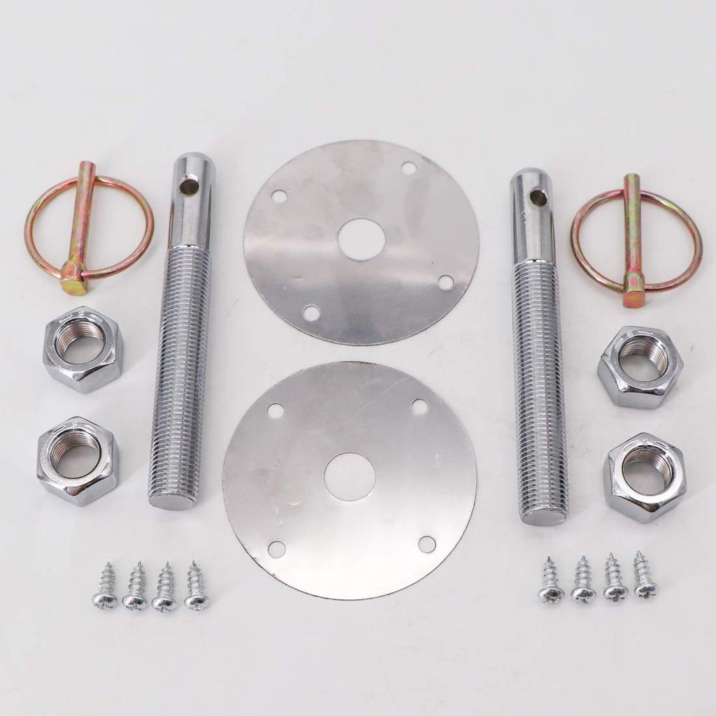 KIPA Stainless Hood Pin Set Chrome Hardware For Chevy Ford Mopar Drag Racing Race Durable # 4056