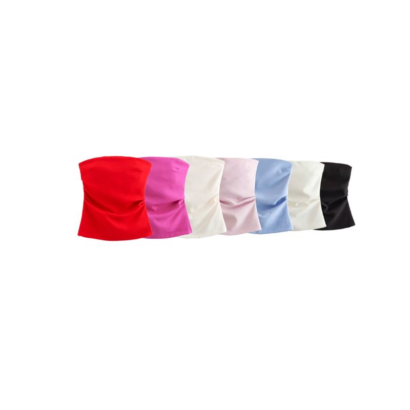 Off-the-Shoulder Kaslead Women's Clothing Sexy Pure Desire Tube Top