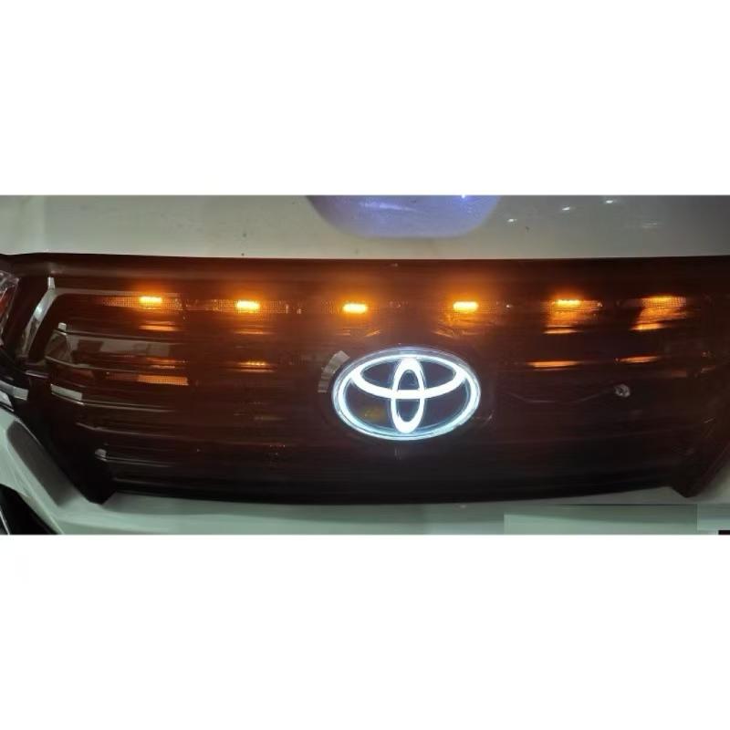 1PC 19x13cm Front LED Glow Logo Badge for 2016-2020 Toyota Land Cruiser & 2018-2020 Prado, Dynamic Lighting Emblem