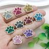 DIY Glitter Dog Paw Pendant: Alloy Drip Oil Jewelry for Pet Tags & Bracelets