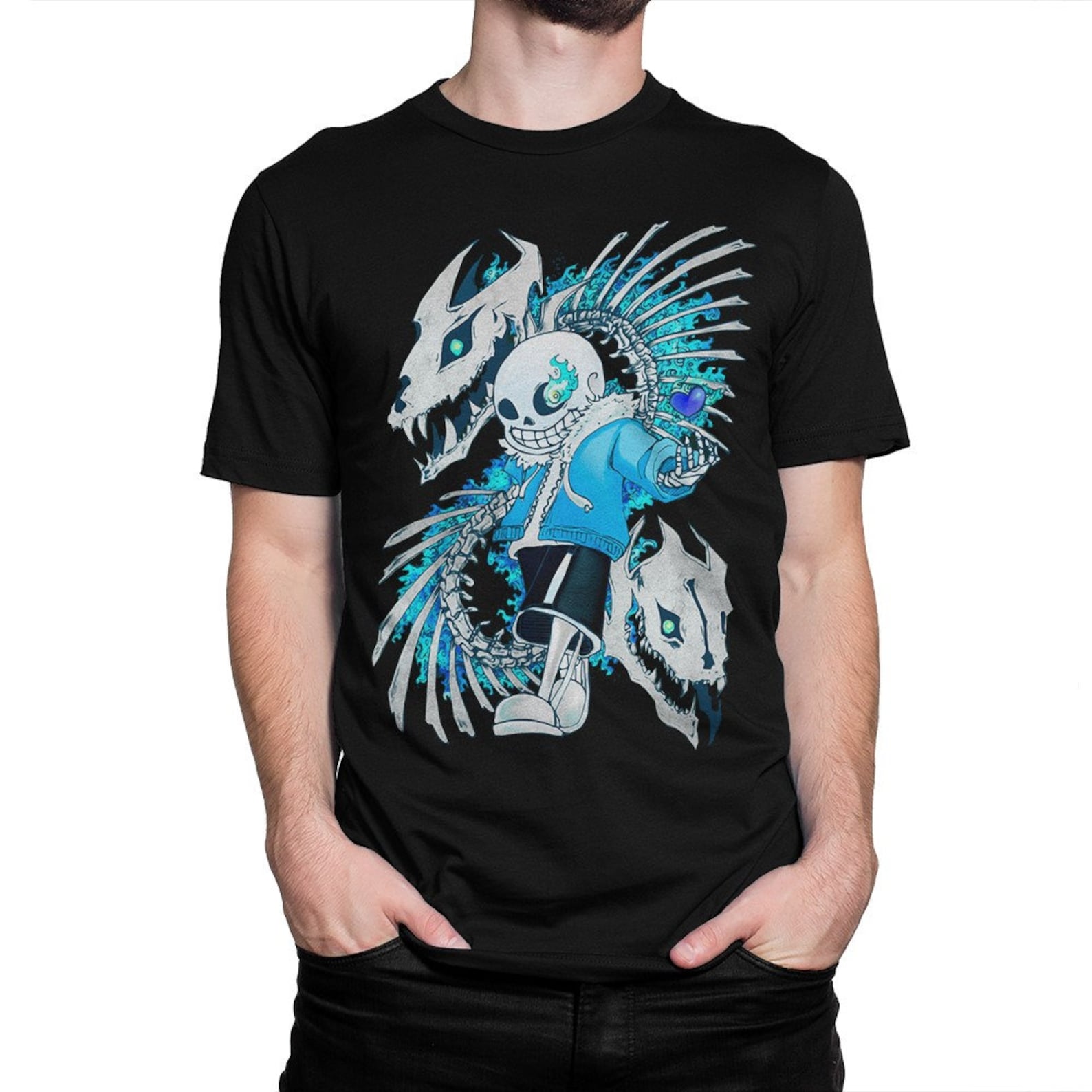 Undertale Sans Gaster Blasters T-Shirt, Men s and Women s Sizes (drsh-277) L