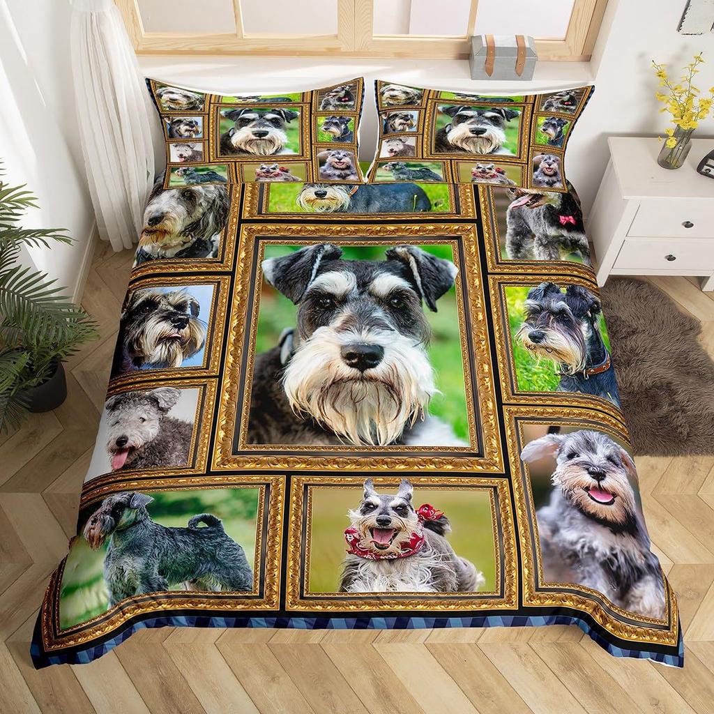 Dog Puppy Down Comforter Set Bedding Set 3-piece Cover Set