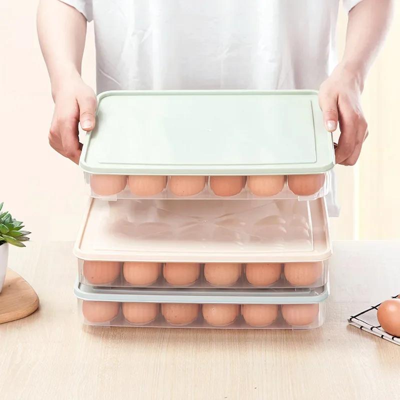 15/24 Grid Eggs Holder Stackable Freezer Storage Organizers Egg Storage Container Plastic Egg Carton Kitchen Egg Storage Box