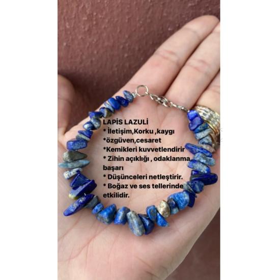 Lapis Lazuli Zihin Temizliği Psikolojik Rahatlama Taşı Bileklik %100 Doğal Taş